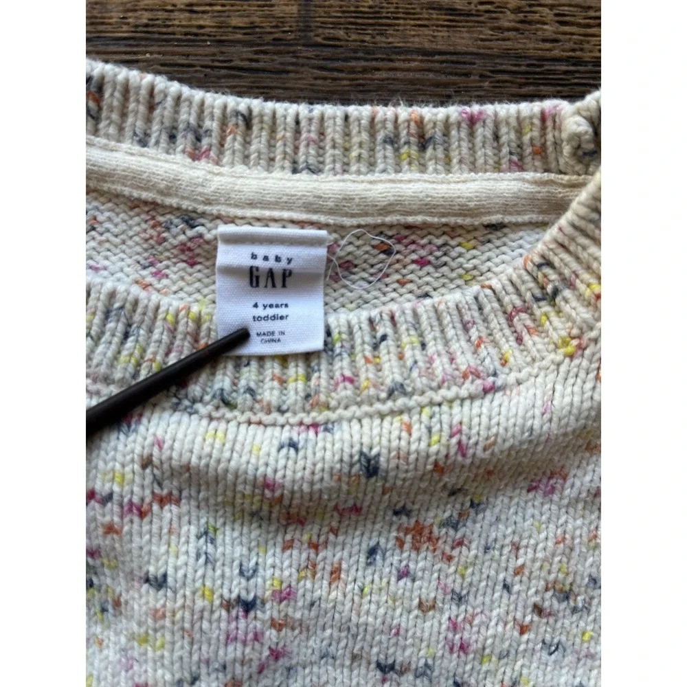 Kid's Baby Gap Sweater Multicolor Speckled 4 Toddler Prep School Winter Pullover